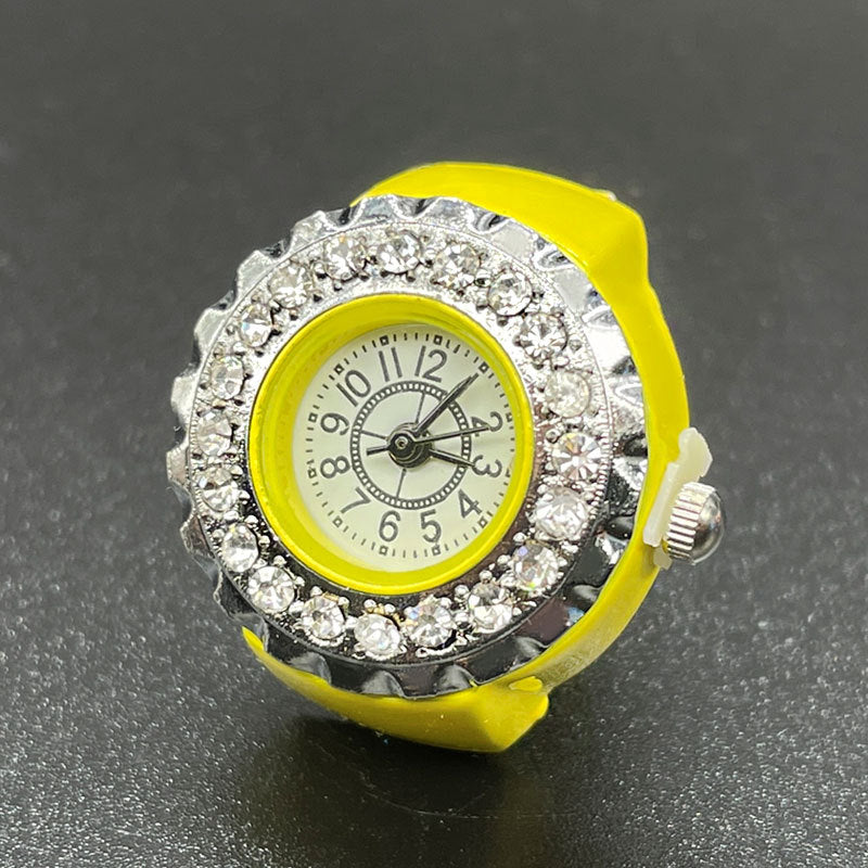 Reloj de anillo de diamantes de acero inoxidable al por mayor